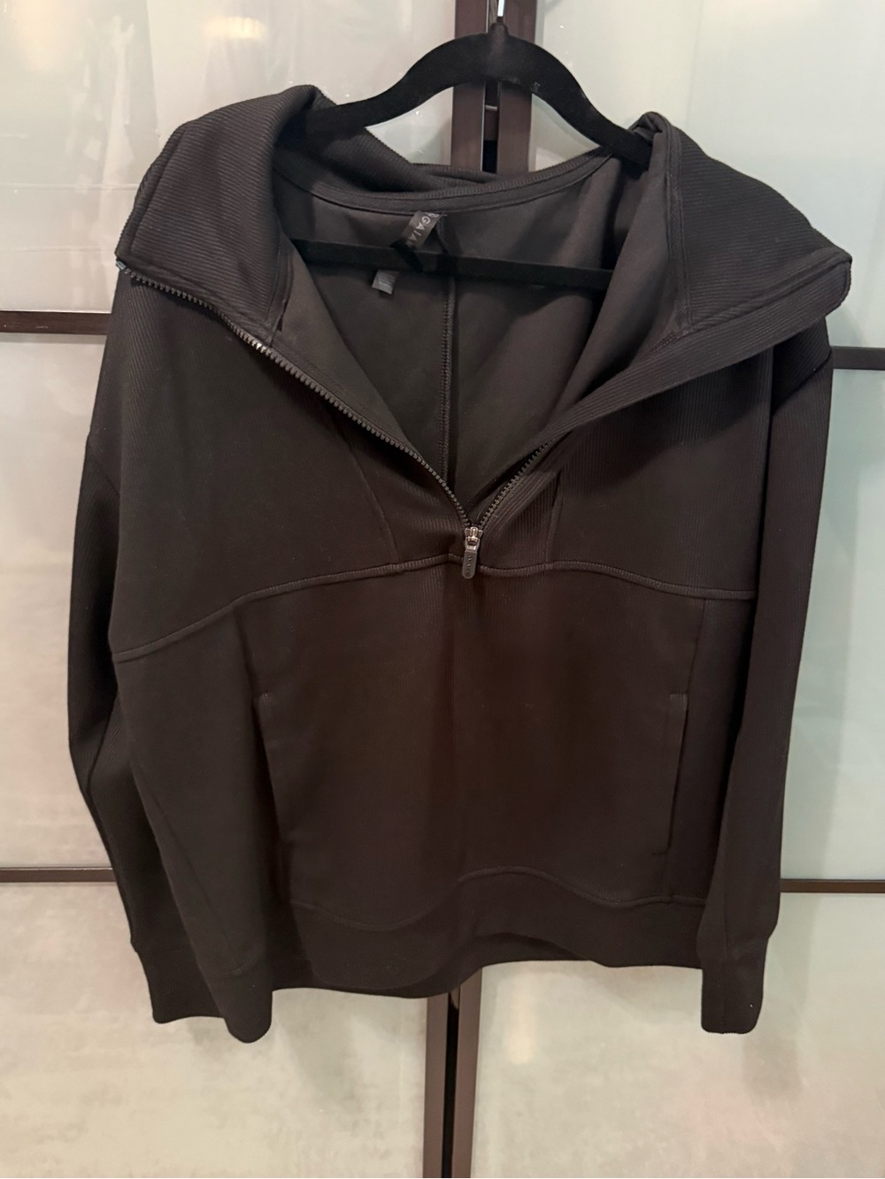 Black Half-Zip Hooded Sweater